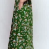 Smocked Jersey Midi Dress Promenade Green, Bloom Scatter Smocked Jersey Midi Dress Promenade Green, Bloom Scatter