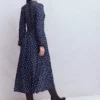 Smocked Jersey Shirt Dress French Navy, Painted Dot Smocked Jersey Shirt Dress French Navy, Painted Dot