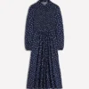 Smocked Jersey Shirt Dress French Navy, Painted Dot Smocked Jersey Shirt Dress French Navy, Painted Dot