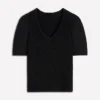 Smocked V Neck Top Black Smocked V Neck Top Black