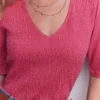 Smocked V Neck Top Malaga Smocked V Neck Top Malaga