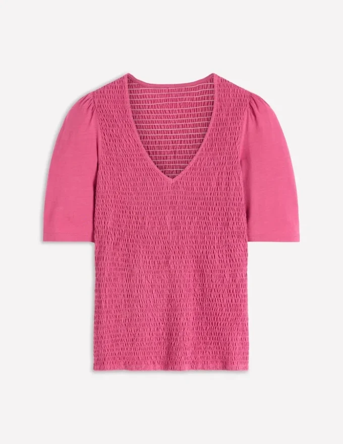 Smocked V Neck Top Malaga Smocked V Neck Top Malaga