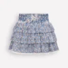Smocked Waist Ruffle Skirt Bluejay Cherry Stripe