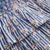 Smocked Waist Ruffle Skirt Bluejay Cherry Stripe