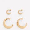Smooth Dome 2-pack Earrings Gold Colour