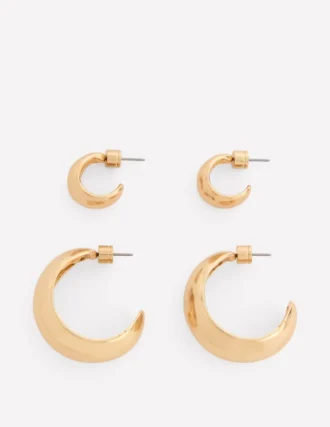 Smooth Dome 2-pack Earrings Gold Colour