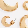 Smooth Dome 2-pack Earrings Gold Colour
