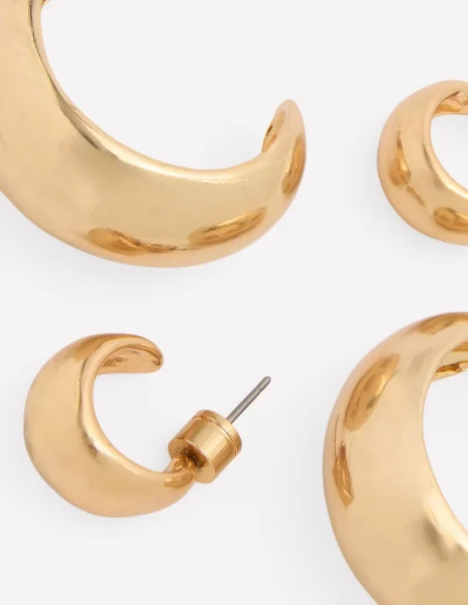Smooth Dome 2-pack Earrings Gold Colour