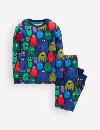 Snug Glow-in-the-dark Pajamas Navy Monster