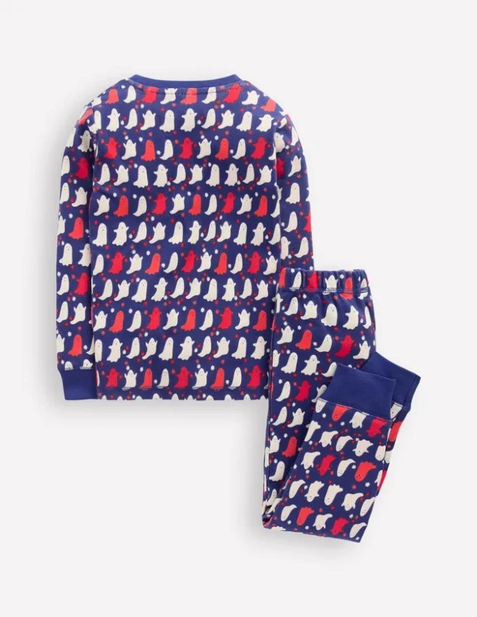 Snug Glow-in-the-dark Pajamas Twilight Blue Spooky Ghosts