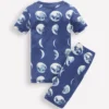 Snug Short John Glow Pyjamas Navy Moon Phases Snug Short John Glow Pyjamas Navy Moon Phases