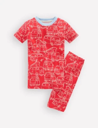 Snug Short John Glow Pyjamas Red Van