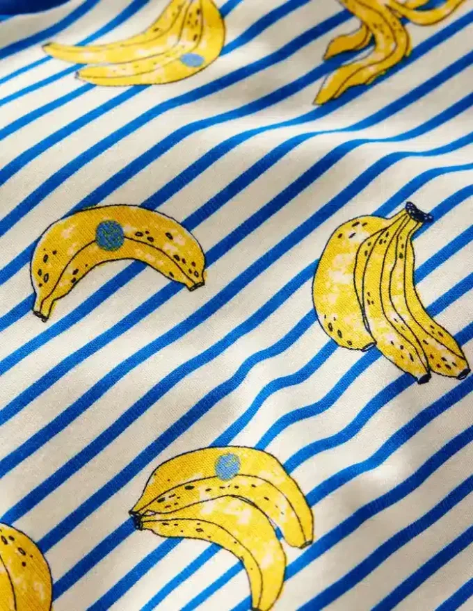 Snug Short John Pajamas Multi Banana Stripe Snug Short John Pajamas Multi Banana Stripe