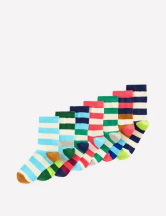 Socks 7 Pack Hotchpotch Stripe Socks 7 Pack Hotchpotch Stripe