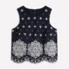 Sofia Broderie Shell Top Navy Sofia Broderie Shell Top Navy
