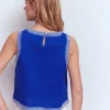 Sofia Embroidered Linen Top Bright Blue Sofia Embroidered Linen Top Bright Blue