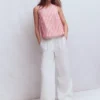 Sofia Linen Top Bright Cherry Stripe Sofia Linen Top Bright Cherry Stripe