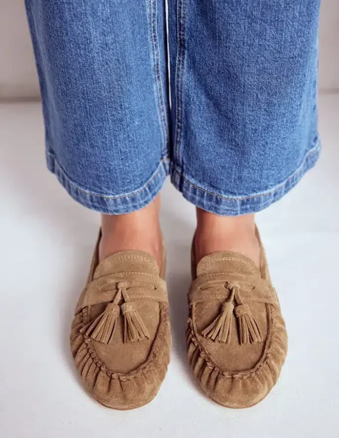 Soft Ruched Loafers Caramel Soft Ruched Loafers Caramel