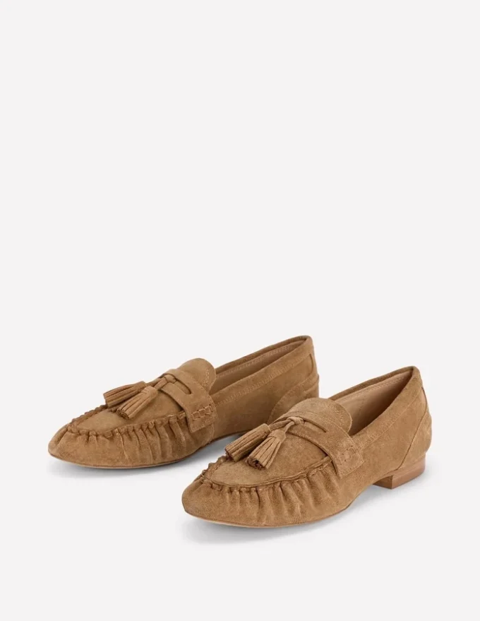 Soft Ruched Loafers Caramel Soft Ruched Loafers Caramel