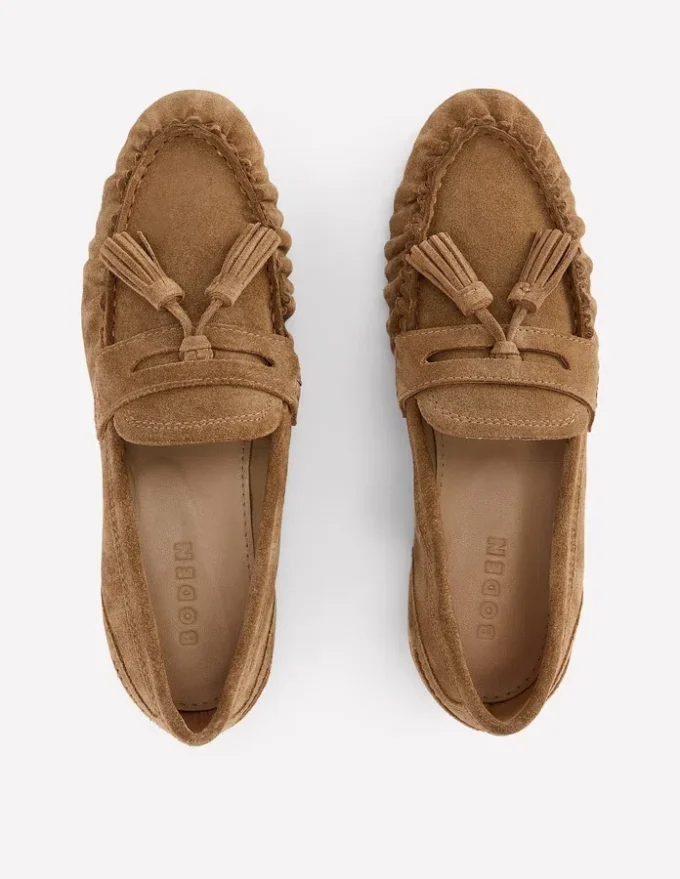 Soft Ruched Loafers Caramel Soft Ruched Loafers Caramel
