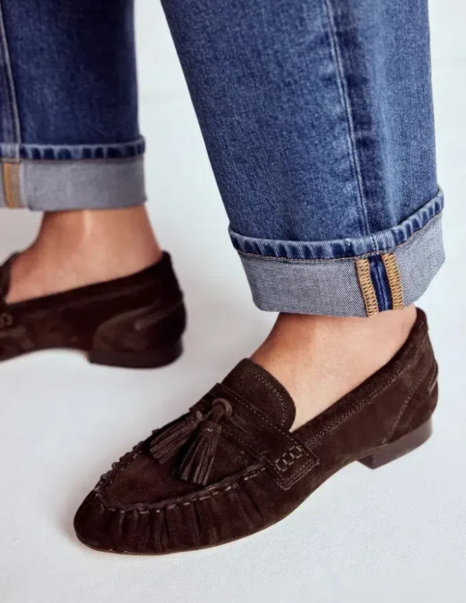 Soft Ruched Loafers Chocolate Soft Ruched Loafers Chocolate