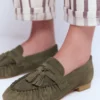 Soft Ruched Loafers Deep Olive Soft Ruched Loafers Deep Olive