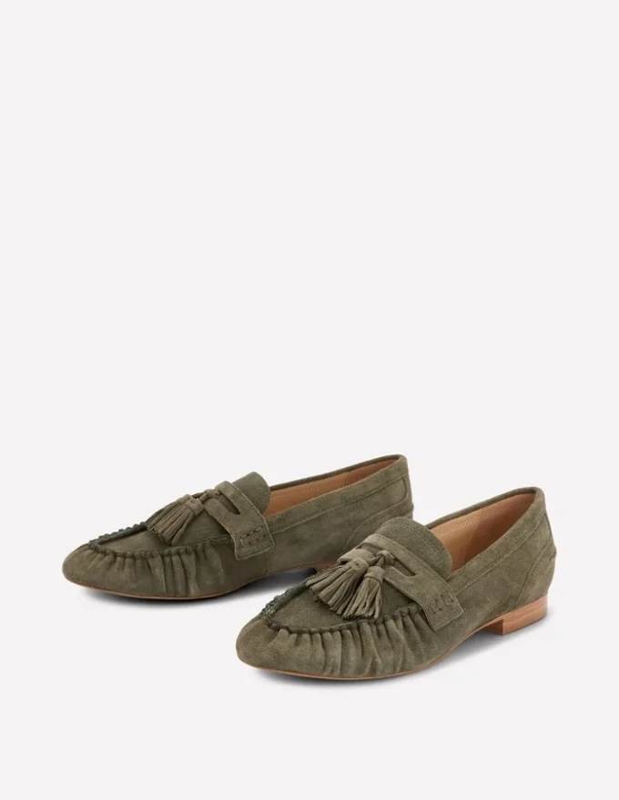 Soft Ruched Loafers Deep Olive Soft Ruched Loafers Deep Olive