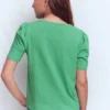 Sophie Puff Sleeve T-shirt Aloe Green