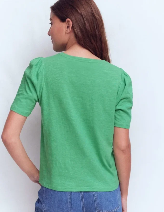 Sophie Puff Sleeve T-shirt Aloe Green
