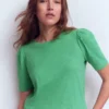 Sophie Puff Sleeve T-shirt Aloe Green