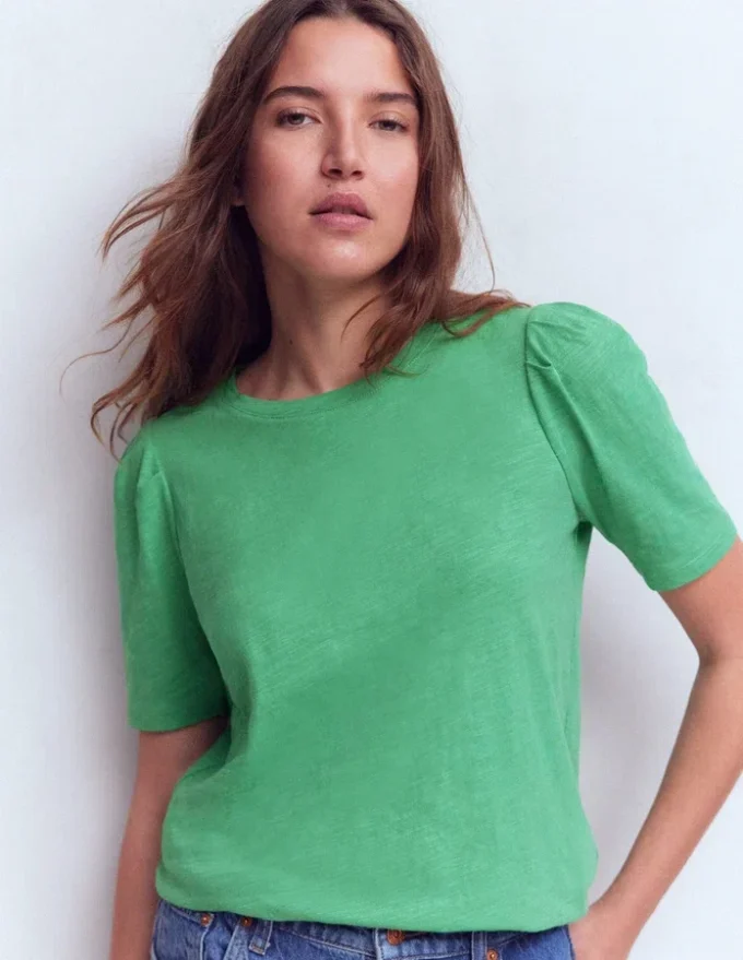 Sophie Puff Sleeve T-shirt Aloe Green