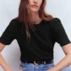 Sophie Puff Sleeve T-shirt Black Sophie Puff Sleeve T-shirt Black