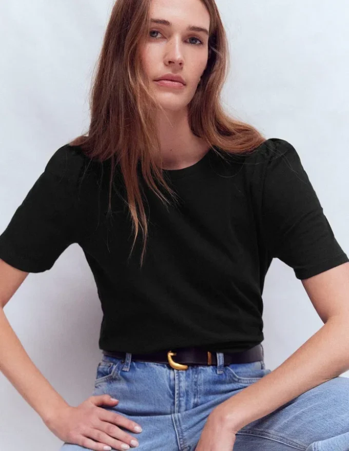 Sophie Puff Sleeve T-shirt Black Sophie Puff Sleeve T-shirt Black