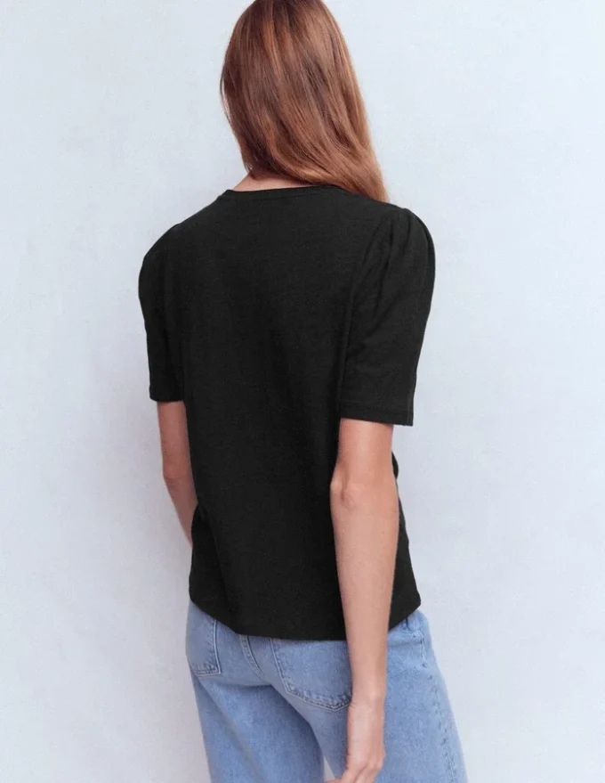 Sophie Puff Sleeve T-shirt Black Sophie Puff Sleeve T-shirt Black