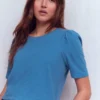 Sophie Puff Sleeve T-shirt Marine Blue Sophie Puff Sleeve T-shirt Marine Blue
