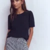 Sophie Puff Sleeve T-shirt Navy Sophie Puff Sleeve T-shirt Navy