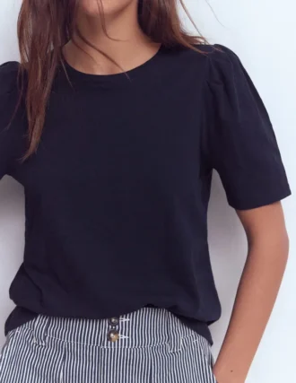 Sophie Puff Sleeve T-shirt Navy