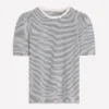 Sophie Puff Sleeve T-shirt Navy and Ivory Stripe Sophie Puff Sleeve T-shirt Navy and Ivory Stripe