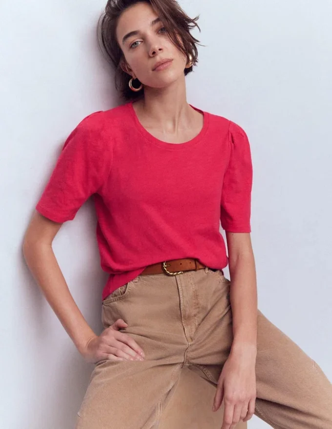 Sophie Puff Sleeve T-shirt Opulent Pink Sophie Puff Sleeve T-shirt Opulent Pink
