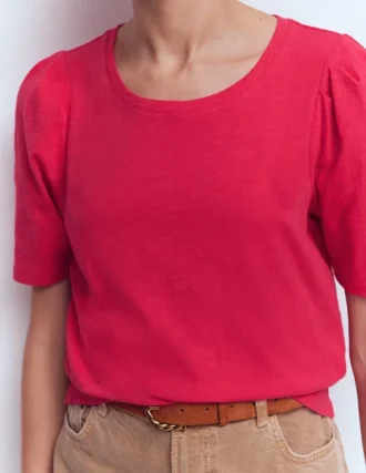 Sophie Puff Sleeve T-shirt Opulent Pink
