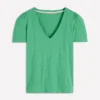 Sophie V-neck Slub T-shirt Aloe Green