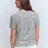 Sophie V-neck Slub T-shirt Ivory, Navy Stripe Sophie V-neck Slub T-shirt Ivory, Navy Stripe