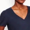 Sophie V-neck Slub T-shirt Navy Sophie V-neck Slub T-shirt Navy