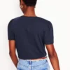 Sophie V-neck Slub T-shirt Navy Sophie V-neck Slub T-shirt Navy