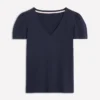 Sophie V-neck Slub T-shirt Navy Sophie V-neck Slub T-shirt Navy