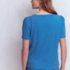 Sophie V-neck Slub T-shirt Vallarta Blue