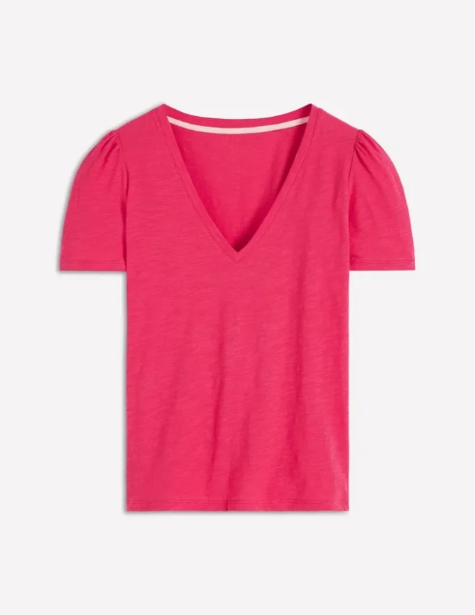 Sophie V-neck Slub T-shirt Virtual Pink Sophie V-neck Slub T-shirt Virtual Pink