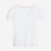 Sophie V-neck Slub T-shirt White Sophie V-neck Slub T-shirt White