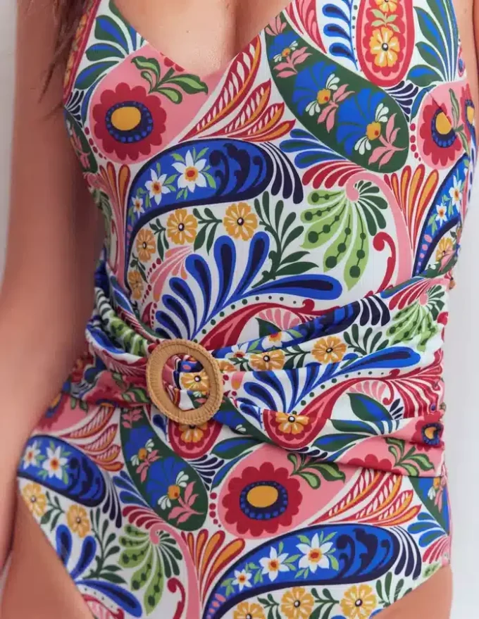 Sorrento Hoop Sash Swimsuit Multi, Enchanted Paisley
