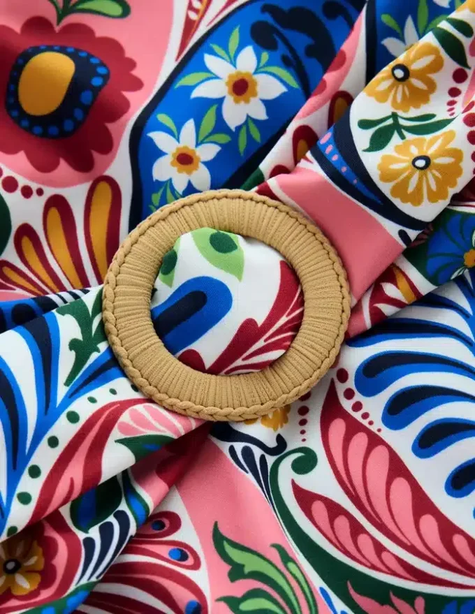 Sorrento Hoop Sash Swimsuit Multi, Enchanted Paisley